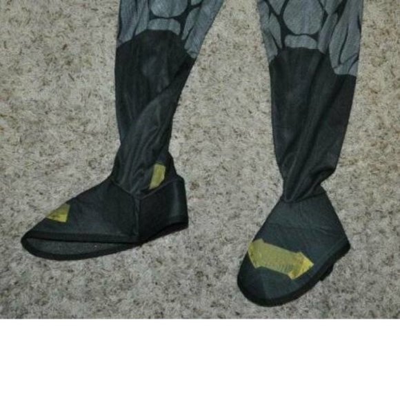 Batman Halloween Costume 4/6 Jumpsuit w/ Boot Tops 4 Pc Boys Justice League - Picture 4 of 7